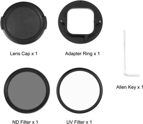 PULUZ 52mm UV+ND2-400 Lens Filter, Adjustable Neutral Density Filter for GoPro Hero11 / Hero11 Black Mini / HERO10 /