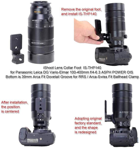Lens Collar Stand Replacement Foot, Tripod Mount Ring Base for Panasonic Leica DG Vario-Elmar 100-400mm