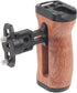 Hersmay 1/4"-20 Wooden Side Handle Quick Release Camera Hand Grip with Screws Stabilizer with ARRI-Style Mount Screw