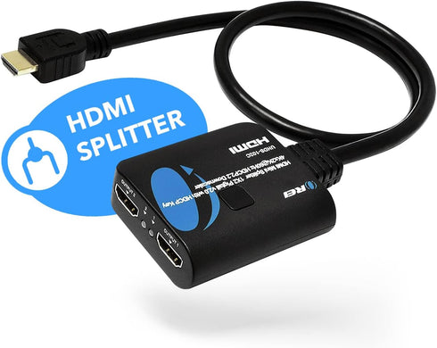 OREI 4K HDMI Splitter 1 in 2 Out, 4:4:4 8-bit, HDCP 2.2, 18 Gbps, 4K@60Hz HDMI Duplicator/Distributor