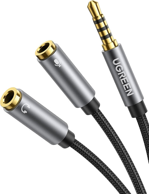 UGREEN 3.5mm Headphone Splitter, 2 Female to 1 Male TRRS Adapter Cable for Laptop, PS4, Xbox, PC, Phone, Tablet Gaming