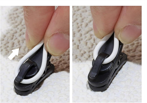 1 Inch Small Plastic Rotate Earphone Clips for Fixing Earbuds Cables, Pack of 8 (Black).