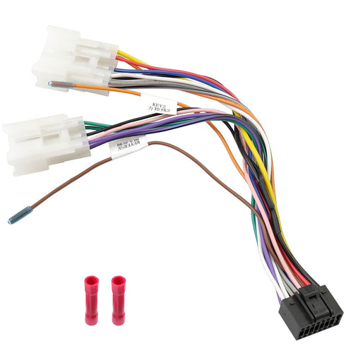 16Pin ISO Android Radio Stereo Wiring Harness with Butt Connector, SWC Cable Replacement for Toyota and Subaru