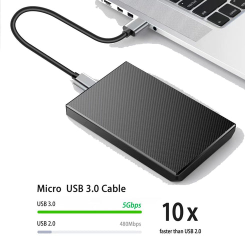USB 3.0 A Male to Micro B Cable, 1.5ft Sync Cord for Toshiba, Seagate, Samsung, My Passport & More (Black & Gold)
