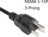 CERRXIAN 4.92FT 18AWG 3 5-15P 90 320 C13 10A/125V, Right Angle Prong Computer Power Cord, NEMA to Degree IEC Monitor TV