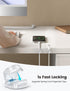 6Pack Cord Organizer, Clear - Spring Cable Holder Clips for Desk Cord Management, Adhesive Wire Keeper