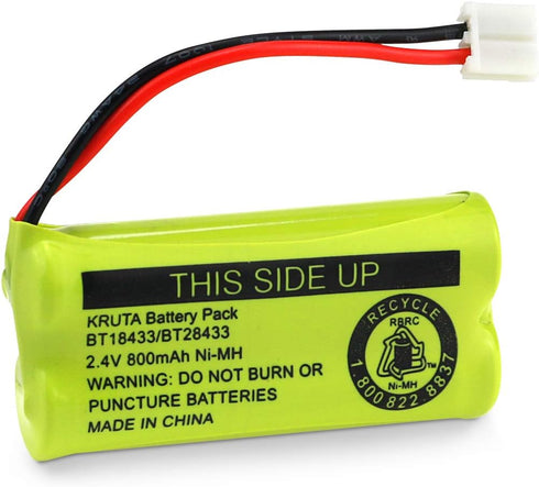 Kruta BT18433 BT28433 2.4V 800mAh Ni-MH Cordless Phone Battery Pack, Compatible with Multiple Models (4 Pack)