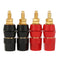 4 Pcs Banana Socket Test Probe Adapter for Audio Speaker Terminal Binding Post, Black and Red for 4mm Banana Plugs