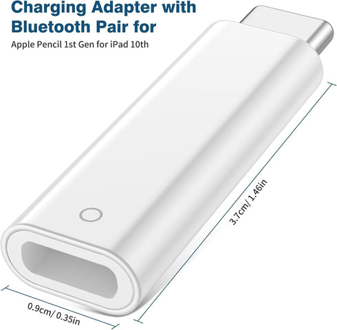Jelanry Apple Pencil Adapter + 2 Pack Replacement Tips for iPencil, USB-C to Pencil Adapter for 1st Generation