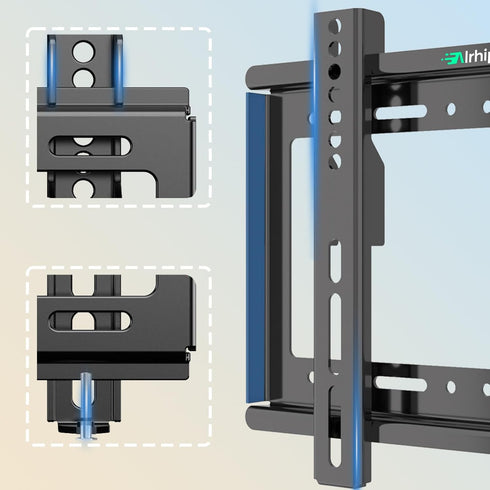 TV Wall Mount Brackets, Low Profile Fixed for 14 to 43 Inch LED, LCD TVs, Universal Mount Fits 8" Wood Studs