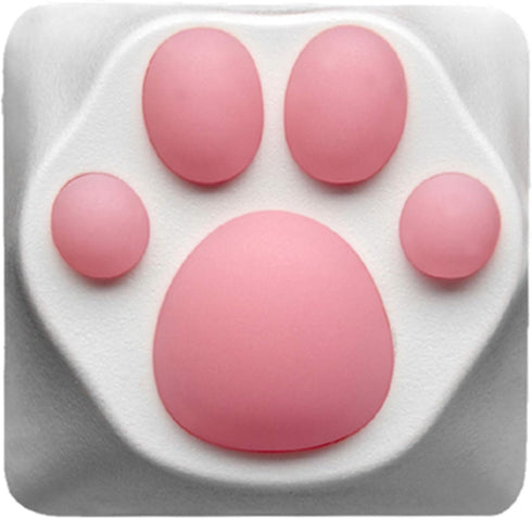SYA ZOMOPLUS Cute Cat Paw Keycap, Squishy Cat Toes Custom Keycap for Mechanical Keyboard (White Pink)