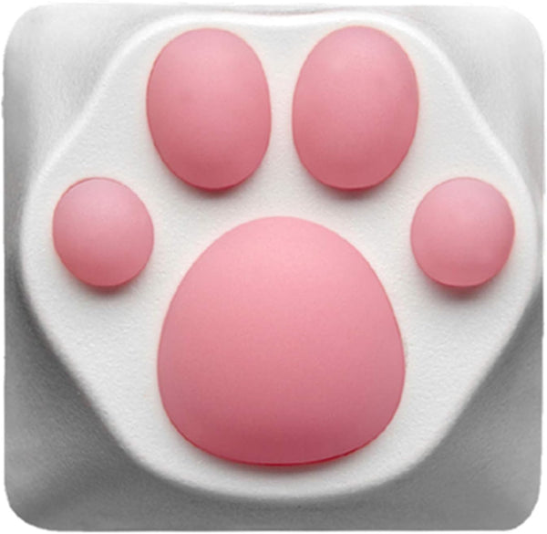 SYA ZOMOPLUS Cute Cat Paw Keycap, Squishy Cat Toes Custom Keycap for Mechanical Keyboard (White Pink)