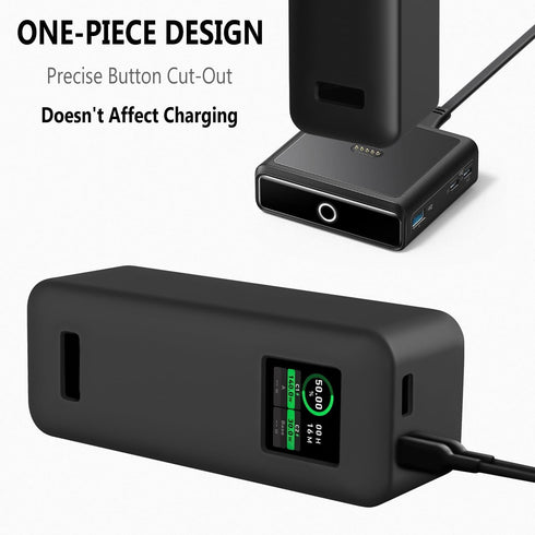 Geiomoo 27650mAh, Silicone Case for Anker Prime Power Bank Soft Flexible Scratch Resistant Protective Cover (Black)