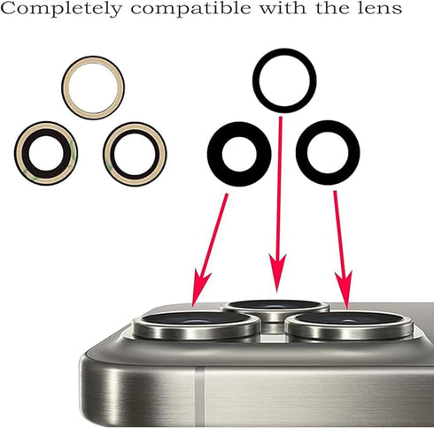3pcs/Set Camera Lens Replacement for iPhone 15 Pro Max 6.7 inch, Rear Glass Replacement with Pre-Installed Adhesive +