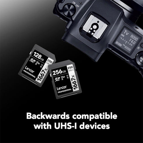 Lexar 128GB Professional 1667x SDXC Memory Card - UHS-II, C10, U3, V60, Full-HD & 4K Video