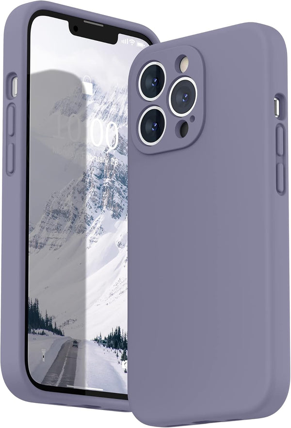 SURPHY Compatible with iPhone 13 Pro Case - Liquid Silicone Phone Case with Screen Protector, Camera Protection & Soft