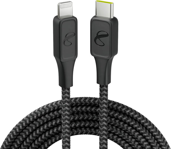 InstantConnect 20W PD Fast Charging USB-C to Lightning Cable for iPhone and iPad - Black