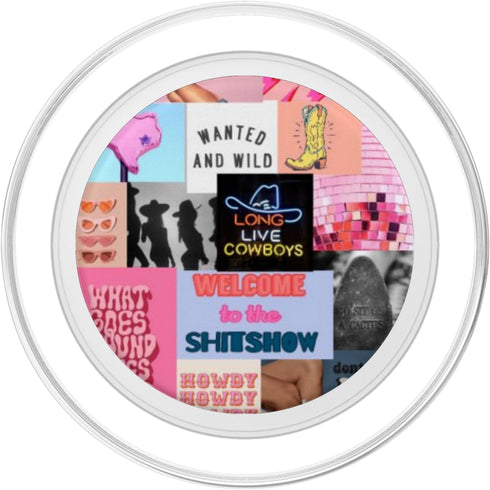 Pink Western Indie Cowgirl Aesthetic Yeehaw Howdy PopSockets MagSafe PopGrip for iPhone