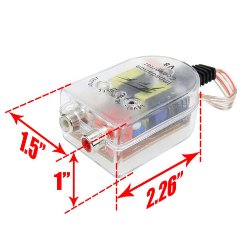 2 Pcs High to Low Speaker Impedance Converter Audio Signal Adapter for Speaker Output to RCA Line Control Car Amplifier Wiring