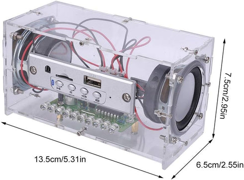 MiOYOOW DIY Bluetooth-Compatible Speaker Kit with LED Flashing Light, DIY Electronics Soldering Project, USB Mini Home