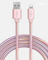 LIQUIPEL Powertek 6 ft iPhone Charger Cable, Fast Charging Lightning to USB Adapter, MFI Certified, Light Pink