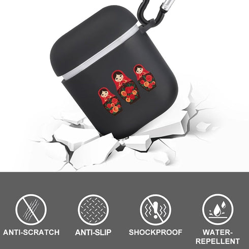 Generic 2nd 1st Russian Nesting Dolls Cute Case Compatible with AirPods with Keychain Headphone Cover Accessories