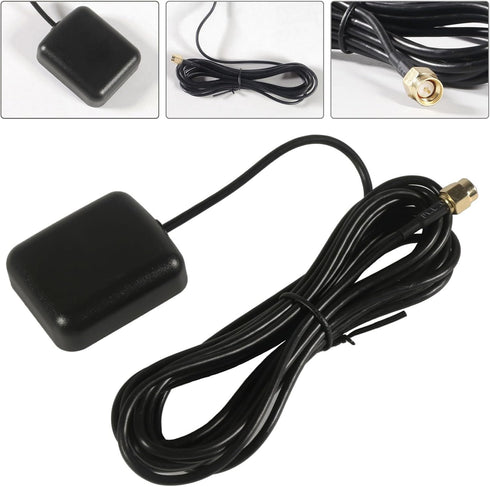 AEDIKO GPS Navigation Antenna with SMA Male Connector Vehicle Waterproof Active GPS Antenna for Car Stereo Head Unit