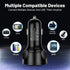 66W Multi Port Car Charger Adapter with Voltage Monitor, 4 USB QC3.0 Super Fast Charge Cigarette Lighter Charger
