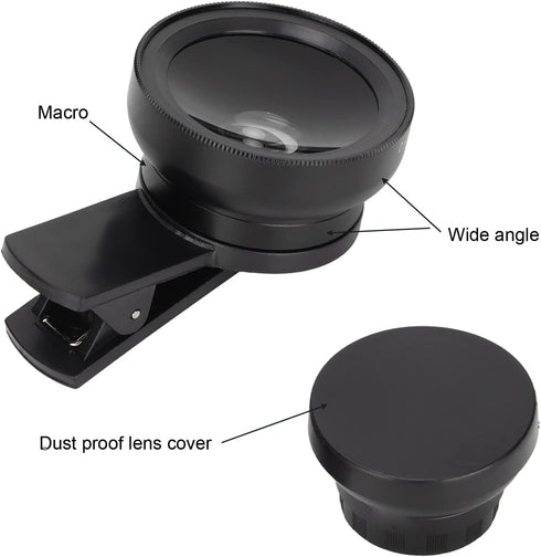 EBTOOLS 2 1 0.45x Angle+12.5X Phone Lens, in Clip on Wide Macro Lens, Universal HD Camera Lens Kits for Mobile Phones