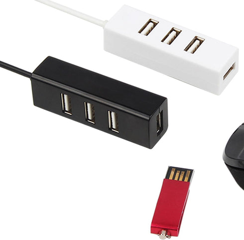 Apoi 4 Port USB Port Splitter Compact Portable High Speed USB 2.0 Data Hub for Windows MacBook PC - Black