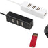 Apoi 4 Port USB Port Splitter Compact Portable High Speed USB 2.0 Data Hub for Windows MacBook PC - Black