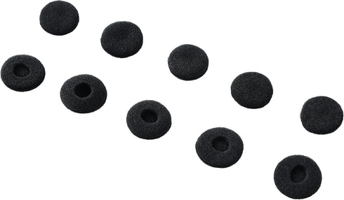 Black Soft Foam Earbud Earpad Replacement Sponge Covers for Walkie Talkie Earpiece & Stereo Headsets, 10Pcs