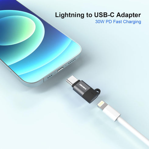Lightning Female to USB-C Male Adapter Compatible with iPhone15/Plus/Pro/Pro Max and More Type C Devices | 30W PD Fast Charging | Not for Audio/OTG - 3 Pack