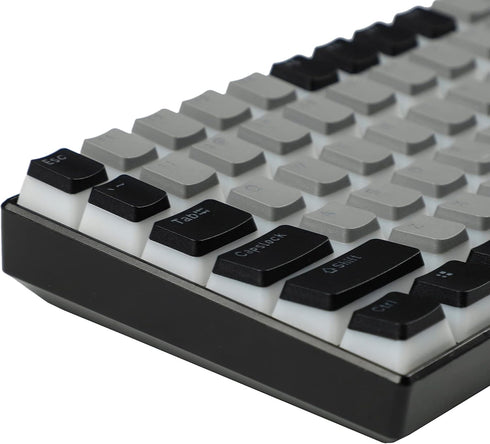 YMDK 128 PBT Double Shot ANSI ISO OEM Profile Pudding Keycaps for MX Mechanical Keyboard 61 68 87 104 (128 Black Gray)