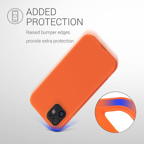kwmobile Case for Apple iPhone 12 / iPhone 12 Pro - Soft Slim Protective TPU Silicone Cover - Neon Orange
