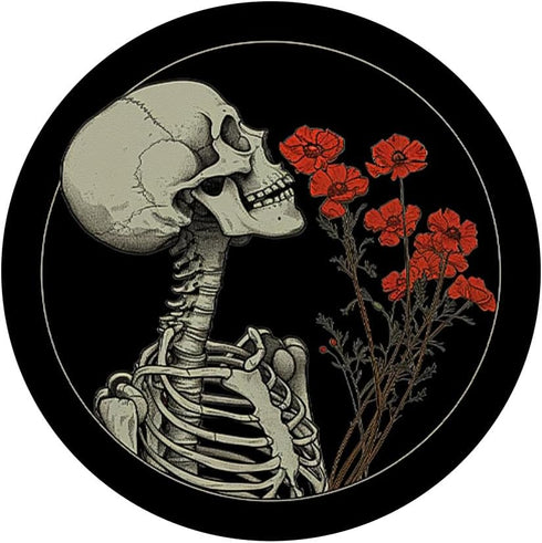 Skull Floral Gothic Flowers Bouquet Dark Wildflowers Art PopSockets Standard PopGrip