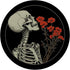 Skull Floral Gothic Flowers Bouquet Dark Wildflowers Art PopSockets Standard PopGrip