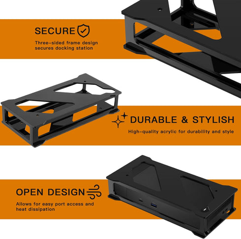 Docking Station Mounting Stand for Dell WD19 Series Dock, Wall Mount and Under Desk Acrylic Holder