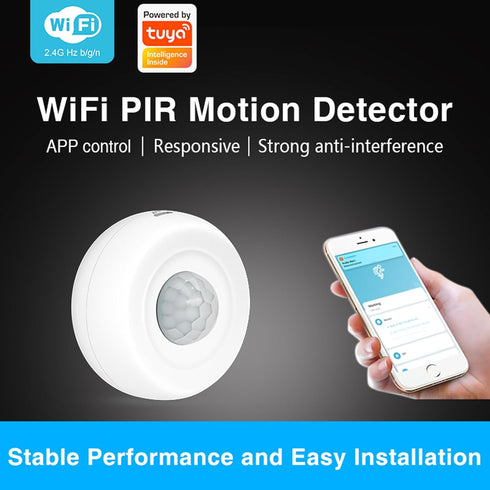 WENGART FH400A,Tuya App,2.4GHz WiFi Light PIR Motion Sensor Combines Human Motion Detection and Light Intensity