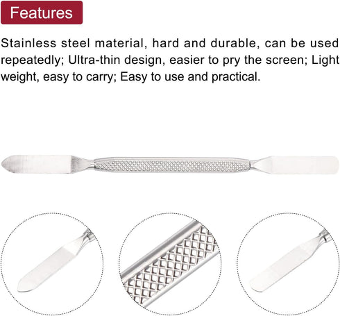 MECCANIXITY Metal Spudger Mini Crowbar Flat Head Stainless Steel Pry Bar Tools for Mobile Phone Repair