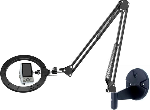 10'' Ring Light Wall Mount Phone Holder - Compatible with iPhone 15 14 13 12 11 and Samsung Cell Phones