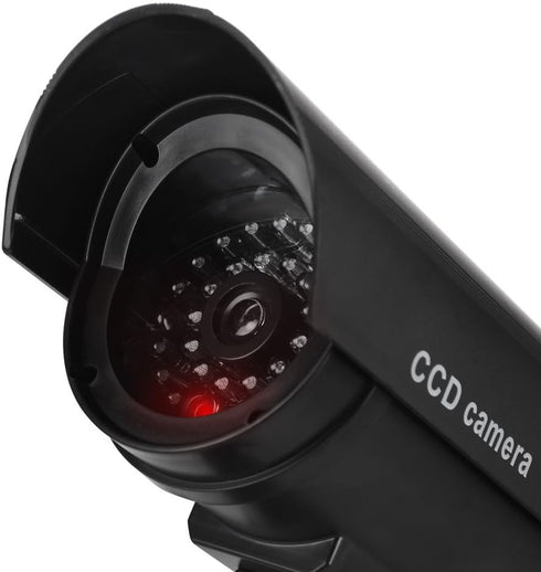 F FINDERS&CO Dummy Security Camera, Fake CCTV Surveillance System with Realistic Red Flashing Lights for Indoor Outdoor