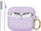 Fashion Engraving Leopard Case Compatible for Airpods Pro 2 Case Cover 2022, Soft Silicone, Front LED Visible, Lavender