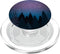 Blue Purple Galaxy Moon and Stars Forest PopSockets PopGrip for Girls and Boys, Black