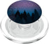 Blue Purple Galaxy Moon and Stars Forest PopSockets PopGrip for Girls and Boys, Black