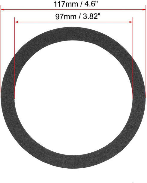 uxcell Black 4.5 Inch EVA Foam Speaker Edge Surround Rings Replacement Parts for Speaker Repair or DIY 2Pcs