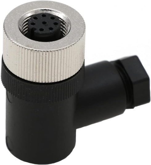 M12 8 Pin Aviation Sensor Connector Waterproof Screw Threaded Coupling Electrical Connector Field Wireable Right Angle
