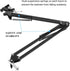 DIYEAH 1/4 Inch Metal Webcam Clamp Desktop Stand with Adjustable Scissor Arm Boom, Screw Interface, Black Suspension