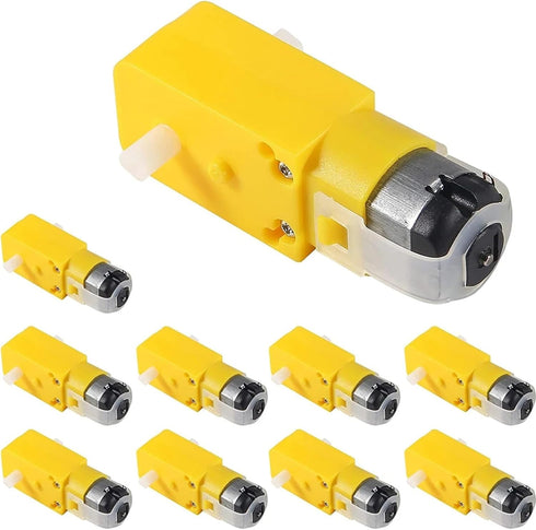 WTCBQC 10Pcs 3V-6V TT Magnetic Gearbox Engine DC Electric Motor Dual Shaft Geared DIY TT Motor for Smart Car Robot Toys