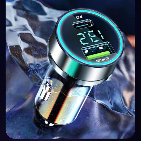 60W USB C Car Charger Adapter with Voltage Detection, PD30W+QC3.0 Fast Charge for iPhone/Android/Samsung/iPad Pro